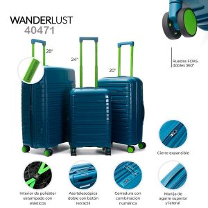 Set x3 Valijas Wanderlust