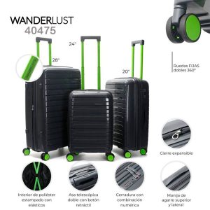 Set x3 Valijas Wanderlust